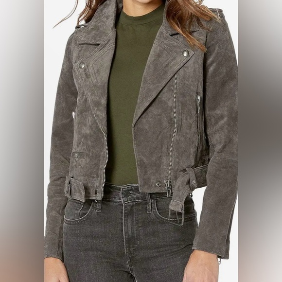 Blank Nyc Women's Leather Moto Jacket Light Gray - Picture 5 of 7